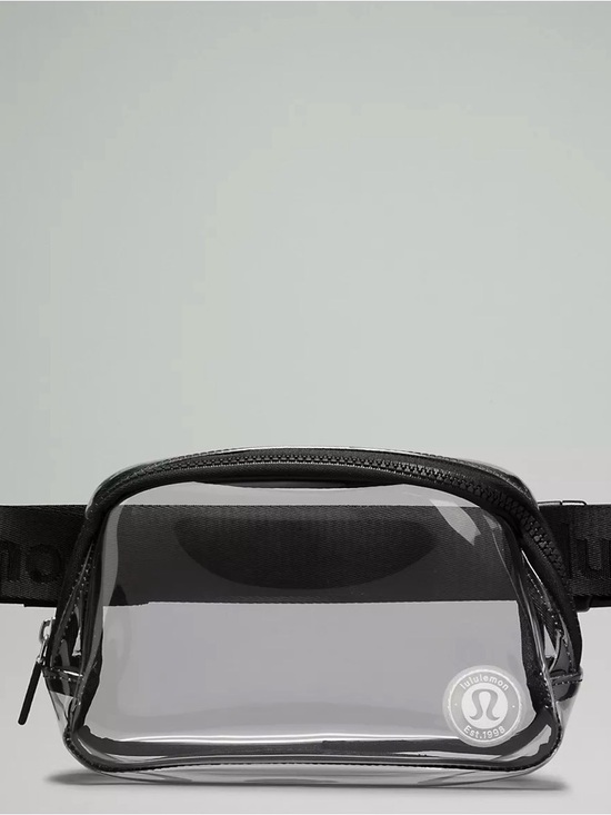lululemon athletica Handbags - Lululemon Clear Everywhere Belt Bag 1L Round Logo Patch Black NWT